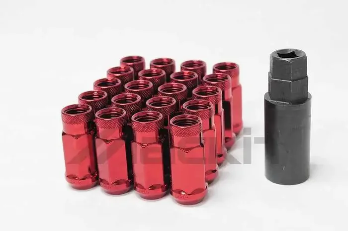 Wheel Mate Monster Open End Lug Nut Set of 20 – Red 1/2in