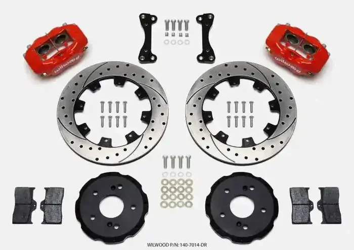 Wilwood Forged Dynalite Front Hat Kit 12.19in Drilled Red 02-06 Acura RSX-5 Lug