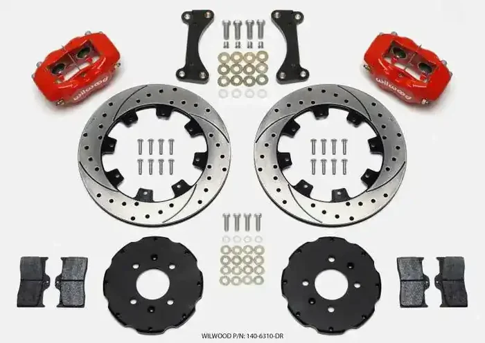 Wilwood Forged Dynalite Front Hat Kit 12.19in Drilled Red 90-99 Civic w/240 mm Disc