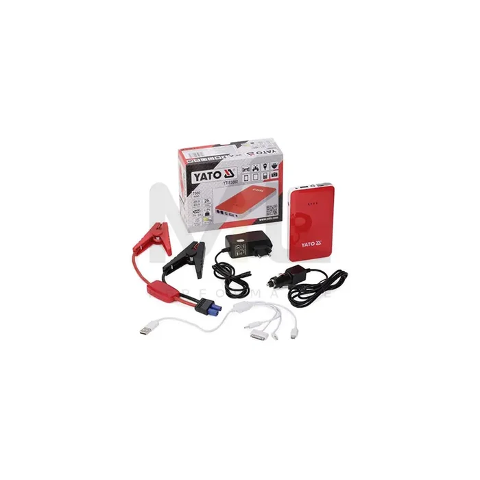 YATO YT-83080 Battery Charger portable, with jump starter, 12, 6V, 7,5Ah