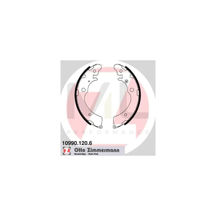 ZIMMERMANN 10990.120.6 Brake Shoe Set Photo corresponds to scope of supply