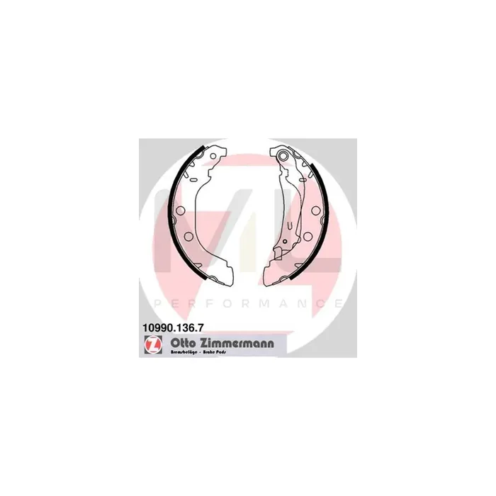 ZIMMERMANN 10990.136.7 Brake Shoe Set for PEUGEOT 406 with lever, without accessories